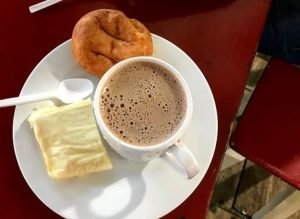 Hot chocolate with cheese