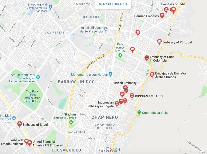 Embassies in Bogota