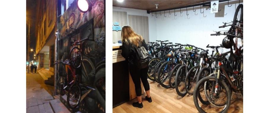 Bike parking in Bogotá