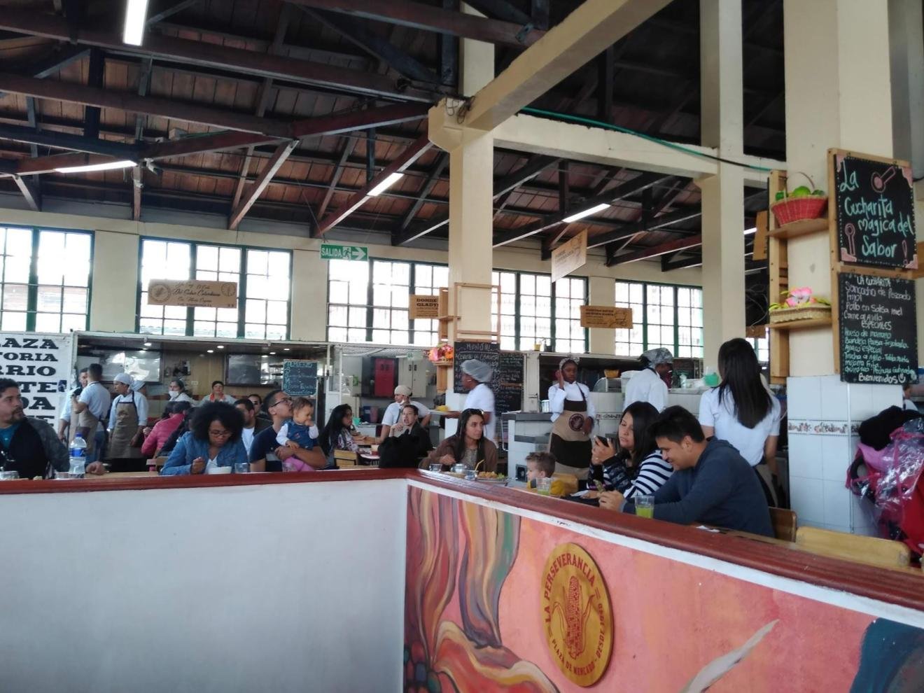 Food court in the Perseverancia Market